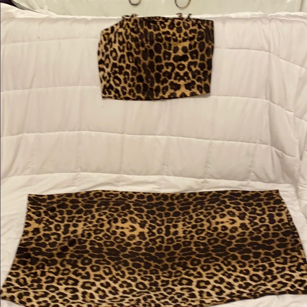 Leopard Print Skirt Set